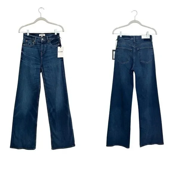 NWT RE/DONE 70s Ultra High Rise Wide Leg Jeans inMonterey Fade dark wash